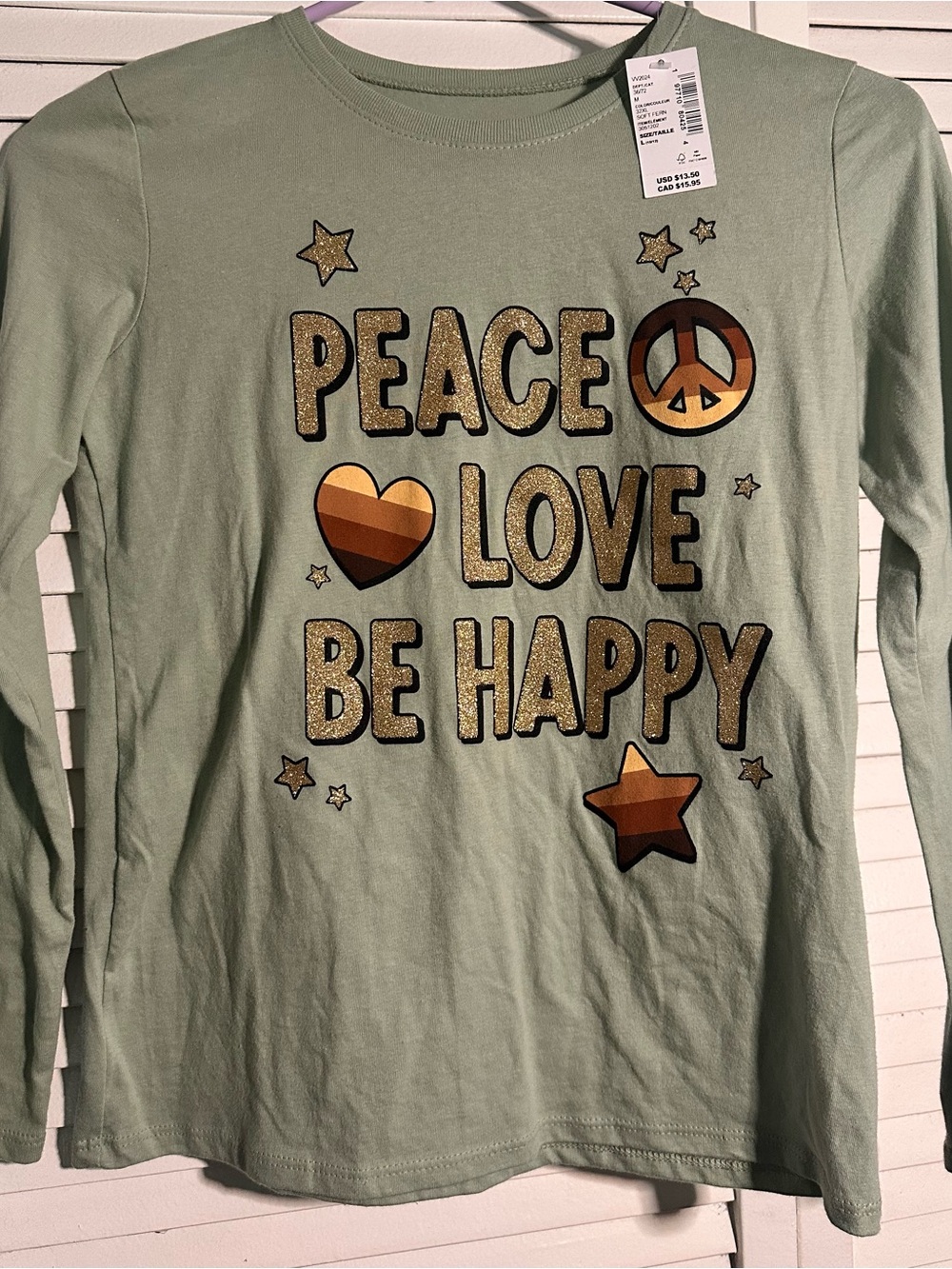 🍁NWT The Children’s Place "Peace Love Be Happy" Long Sleeve Graphic Tee✨